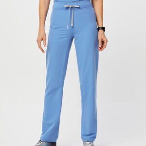 Figs High Waisted Livingston Basic Scrub Pants, Ceil Blue, Large Tall